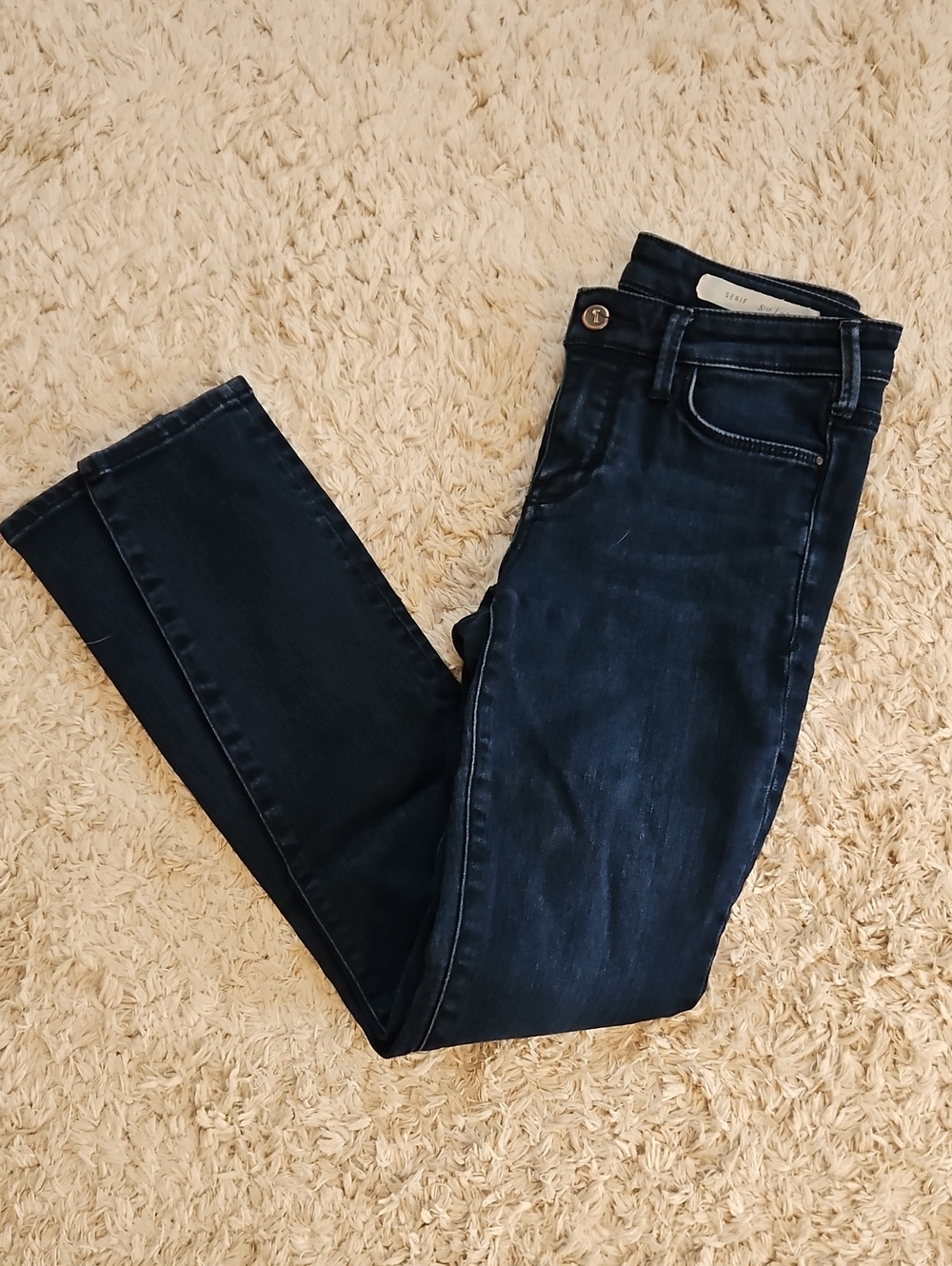 Pilcro and the Letterpress Deep Indigo Skinny Jeans